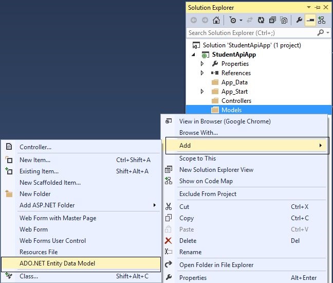 Adding New ADO.NET Entity Data Model
